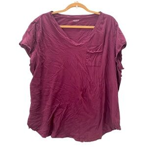 Goodthreads 100% Cotton T-Shirt Short Sleeve Tee Purple‎ XXL